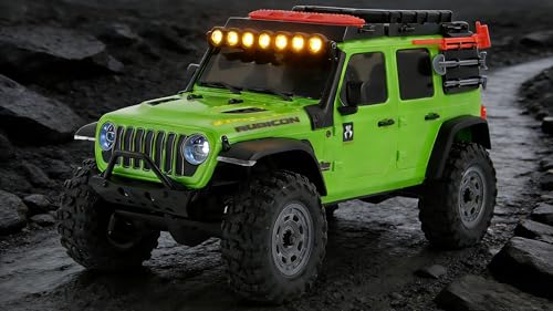 RC Car LED Head Lights Bar for Axial SCX30 1/30 Jeep Wrangler, 7-Light Roof Light Kit with Wiring Harness (Yellow Round Light Bar) - color: Yellow Round Light Bar