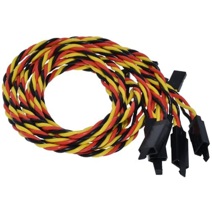 BackBayRC 20 AWG Twisted Servo Extension Cable with Safety Clip, 100-Strand Servo Wire, Gold Plated Pins, Silicone Insulation, JR-Style Plugs, 45 cm (18 in) 5-Pack - style: 45CM / 18in