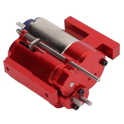 Aluminum 2 Speed Gearbox Kit,Upgrade Metal Gear Transmission for RC Crawler Car,Red Alloy Drive Train Set for WPL B16 B36 MN D90 D91 Models - color: Red