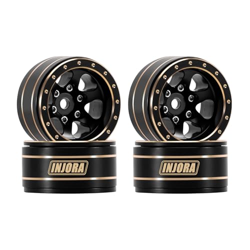 INJORA 1.0" Brass Beadlock Wheels for 1/24 1/18 RC Crawler Upgrade