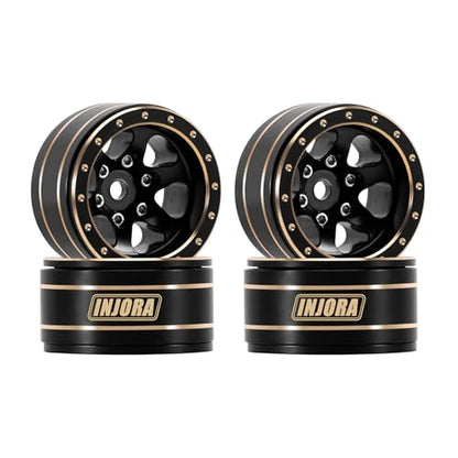 INJORA 1.0" Brass Beadlock Wheels for 1/24 1/18 RC Crawler Upgrade