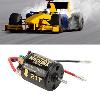 540 Brushed Motor Iron Copper 21T RC 540 Motor with External Carbon Brush Two Way Bearing for 1 10 RC Car for Axial SCX10 90046 Drift and Sport Use