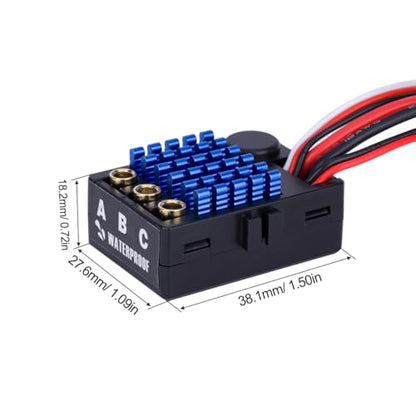 35A Sensorless HSP Brushless ESC 5V/2A BEC Waterproof Electric Speed Controller for 1/18 1/16 1/14 Drifting Short-Course Truck Wltoys HSP Upgrades Monster Truck (Built-in)