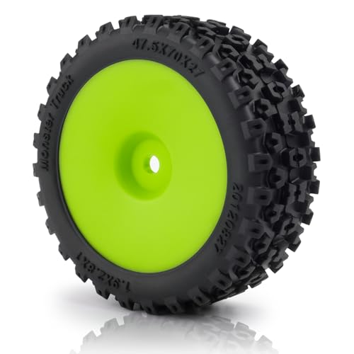 1/18 RC Car Wheel Rims Tires Upgrades for 1/18 ARRMA Typhon Grom 4PCS - color: Red