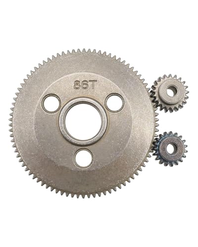 86T 48P Spur Gear Set Fit for 1/10 Traxxas Slash 2WD Rustler/Stampede 2WD | Replace 4686, with 19T 21T Pinions Gear Sets Metal Steel