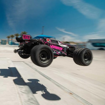 ARRMA RC Truck 1/10 VORTEKS 223S DSC 2WD RTR Brushless Stadium Truck, Pink, (Lipo Battery and Charger Not Included) ARA3505T3 - color: Pink