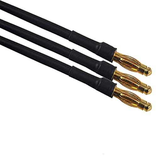 skrnrhrery Banana Gold Bullet Connector Extension Cable, 3.5mm Banana Plug Male Female Cable for RC Brushless Motor ESC Extension Cable RC Auto Boat Parts (16AWG Wire 10CM 3 Pieces) - size: 16AWG wire 10CM 3 pieces