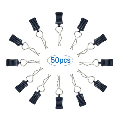 50pcs RC Body Clips with Pull Tabs Car Clips RC Clips for All 1/8 1/10 1/12 Scale Traxxas Redcat Axial Arrma HSP Redcat HPI Himoto Tamiya RC Car Truck Buggy Parts (1.2mm Rod Silver Clips and Tabs) - size: 1.2mm Rod Silver Clips and Tabs