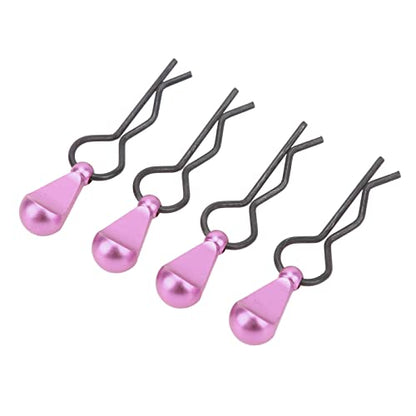 Generic 50 Pcs Universal RC Body Clips R Pins 1/8 1/10 Scale RC Car Clips Stainless Steel with Aluminum Alloy Pull Tabs for Cars Off Road Buggy Truck Parts (Purple) - color: Purple