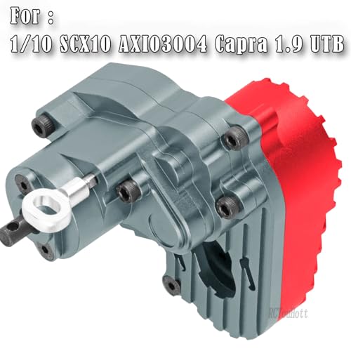 RC Transmission Gearbox Upgrades Part for 1/10 SCX10 AXI03004 Capra 1.9 UTB,Aluminum Complete Transmission Case Hops Up,Red-Titanium - color: Red-titanium-(rc Upgrades Part）