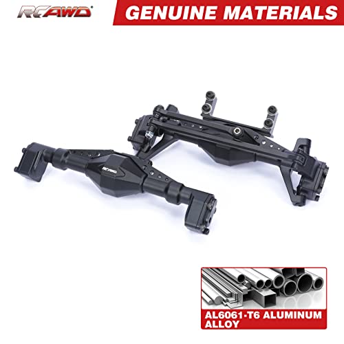 RCAWD for 1/18 Axial UTB18 Capra Trail Buggy Crawlers Upgrades, Rear & Steering Axle Assembled & Front & Rear Axle Housing Without Gears Aluminum Parts AXI218001 Black - color: Black