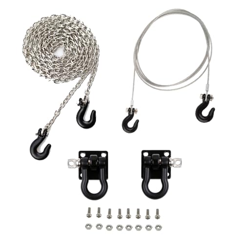 1/10 RC Crawler Tow Chain,Trailer Tow Rope,Rescue Hook Buckle for Traxxas TRX4 Axial SCX10 90046 Tamiya D90 TF2 CC01,1/10 Scale RC Accessories