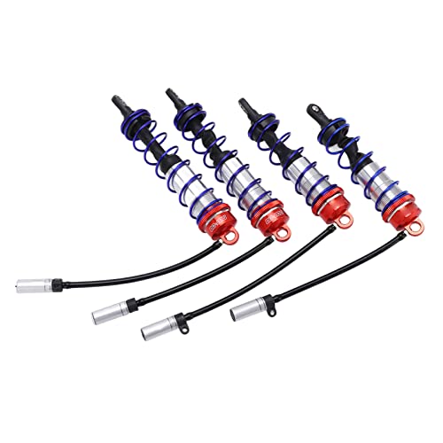 RC Shock Absorber Set Oil Adjustable Front Rear Damper High Performance Upgrade for 1/8 RC Car Crawler Truck Truggy Aluminum Alloy 4PCS (Red) - color: Red