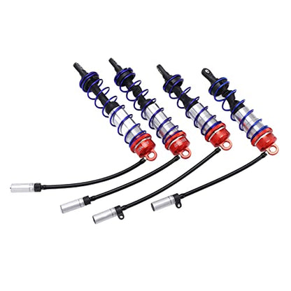 RC Shock Absorber Set Oil Adjustable Front Rear Damper High Performance Upgrade for 1/8 RC Car Crawler Truck Truggy Aluminum Alloy 4PCS (Red) - color: Red