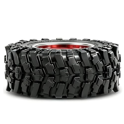 REDSPIDER 0.7" RC Crawler Tires 40mm, RS6 Composite Material Sticky Butyl Rubber Micro Mud Tires with Foam Inserts, High Grip Upgrade for 1/30 Axial SCX30 RC Car (Red) - color: Red