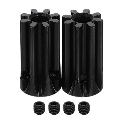 uxcell 2Pcs 1.5 Mod 8T Spur Gear 6mm Bore, 1045 Steel Pinion Gear Black Surface Treatment, 20°Pressure Angle, for Spur Rack and RC Model Car or Motor DIY - size: 1.5 Mod 8T, 6mm