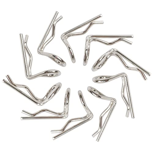 30-Pack 90-Degree Angle 1mm Body Clips Bent Springy Pins WJ07 for All 1/16 1/18 1/20 Scale Model Car Truck Crawler Truck(Silver) - color: Silver, size: 1mm