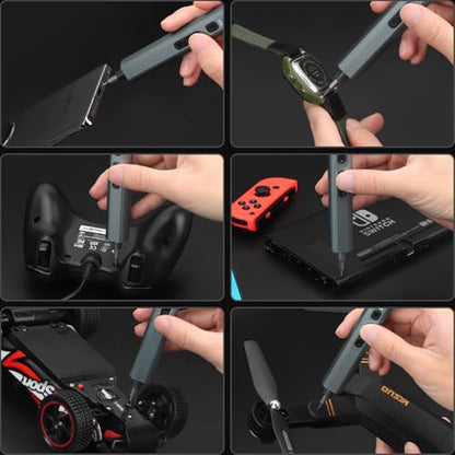 STREBITO Mini Electric Screwdriver Set 155 in 1, Small Electric Screwdriver | 140 S2 Magnetic Bits, 3 Torque Settings, 650mAh Battery, Precision Electric Screwdriver Kit for Computer Laptop RC Electronic - color: Blue
