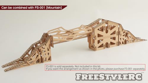 FreeStyleRC FS-003,Beams＆Stairs Obstacle,1/18 1/24 RC Crawler,Wooden kit that Requires Assembly