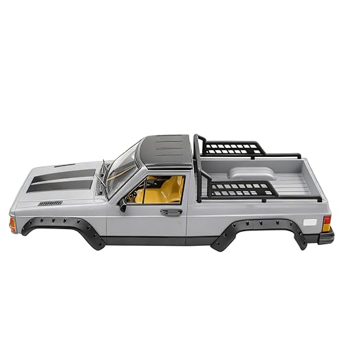 1/10 RC Crawler Hard Body Shell Kit - 313mm Wheelbase Cherokee Body for Axial SCX10, SCX10 II 90046, 90047 & TRX4 Kits (Pickup-Silver Gray) - color: Pickup-silver Gray
