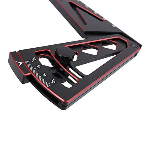 KingVal Adjustable Metal RC Car Wheel Rim Camber Gauge Ruler Height Measuring Tool Compatible with 1/10 1/8 1/7 RC Car (Black-Red)