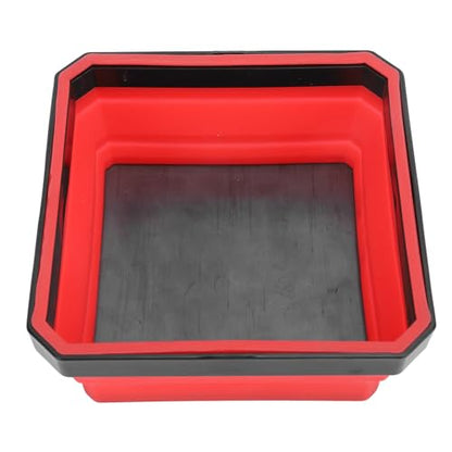 Semme Portable Magnetic Parts Tool Tray Silicone for Screws Bolts Nuts Washers and Collapsible in Red (Red) - color: Red