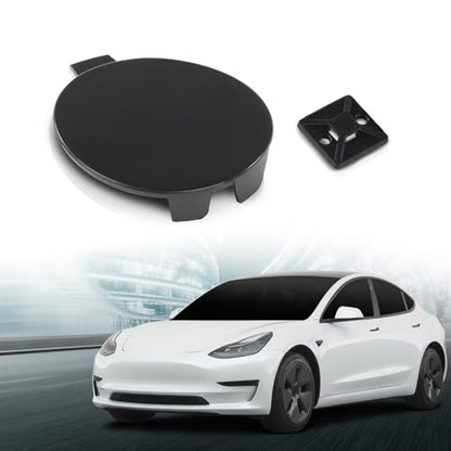 LQI Front Bumper Tow Hook Cover Cap Fit Tesla Model 3 2017-2023 | 146070100B, 108417300E Black Plastic - size: Front | Fit Tesla Model 3 2017-2023