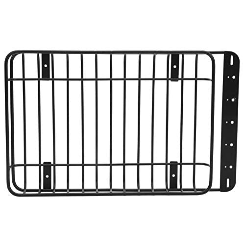 1/10 Scale RC Metal Roof Rack Luggage Carrier with 5 LED Lights, Black | Compatible with Traxxas TRX-4, Axial SCX10 90046 & SCX10 III AXI03007, Overland Crawler Upgrade Parts