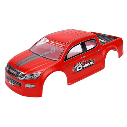 DAN&DRE RC Truck Body Shell Universal PVC 1/10 Remote Control Car Shell for 26cm Wheelbase RC Truck (Red) - color: Red