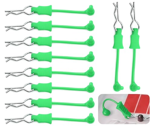 10Pcs RC Body Clips W/Pull Tabs R Pins Universal Shell Replacement Parts for 1/7 1/8 TRAXXAS ARRMA Axial Losi Redcat HPI Exceed Rc Car Crawler Truck Buggy Drone (Green) - size: Green