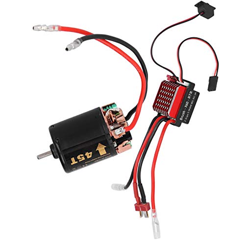RC ESC Kit, High Torque 540 Brushed Motor 360A Current Handling with T Plug for 1/10 Scale RC Car Racing Off-Road Hobbyists Beginners - size: 45T