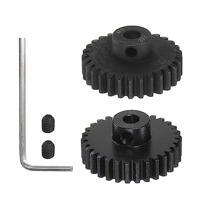 HARFINGTON Mod 1 M1 Pinion Motor Gear Set 2pcs 29T 30T Fit 5mm RC Motor Shaft M1 Pitch Gears for RC Car, with Hex Key - style: 29T 30T