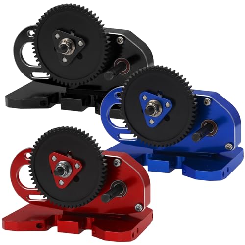 ShareGoo Aluminum 2Low Gearbox Middle Transmission w/Overdrive Gear for LCG Chassis Compatible with Axial SCX10 II III 90046 Capra TRX4 1/10 RC Crawler (Blue) - color: Blue
