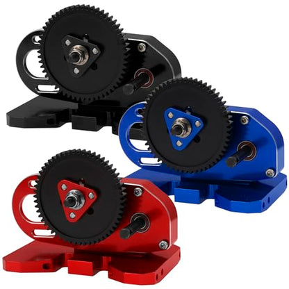 ShareGoo Aluminum 2Low Gearbox Middle Transmission w/Overdrive Gear for LCG Chassis Compatible with Axial SCX10 II III 90046 Capra TRX4 1/10 RC Crawler (Black) - color: Black