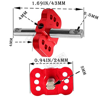 RC Aluminum Differential Locker Spool Diff Locker Mounts Upgrades Part for 1/10 Slash/Rustler/Stamped/Bandit 2WD RC Car,Alloy Differential Locker Spool HopsUp,Red
