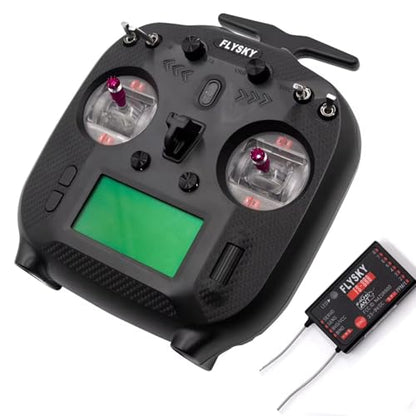 FS-ST8 8-10CH 2.4GHz RC Transmitter with FS-SR8 Receiver, AFHDS 2A Protocol, 4096 Resolution Radio Controller for RC Car Boat FPV Drone & Plane