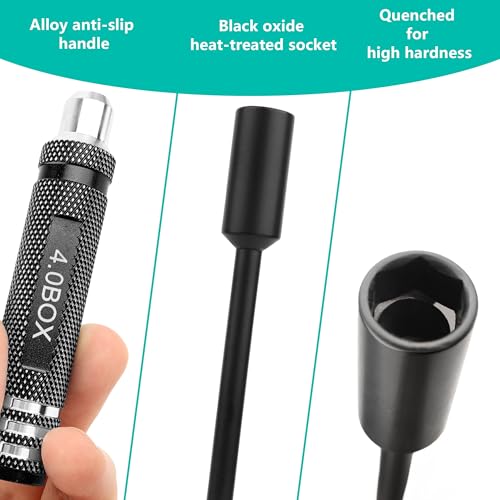 RC Hex Nut Driver Set Repair Tool Kit 4.0/5.5/7.0/8.0mm Hexagonal Head Nut Socket Wrench Screwdrivers for Hobby RC Quadcopter Helicopter FPV Drone Car Airplane(Black) - color: Black