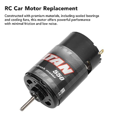 Changor 550 Motor High Speed RC Brushed Motor with Reduction Gearbox for 1/14 1/10 RC Crawler DIY (12T) - size: 12T