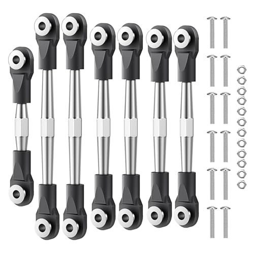 Traxxas 1/10 RC Upgrade 7Pcs Aluminum Adjustable Camber Turnbuckles Black | CNC aluminum camber turnbuckles, fit Traxxas Slash/Hoss/Rustler/Stampede 1/10 RC truck direct hop-up replacement parts