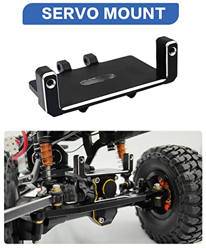 RC Servo Mount Bracket Servo Arm and Steering Links for SCX24 RC Car | ES08MA II Servo Upgrade Parts,6061-T6 Aluminum,CNC Machined,Wear Resistant,High Precision