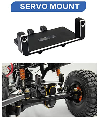 RC Servo Mount Bracket Servo Arm and Steering Links for SCX24 RC Car | ES08MA II Servo Upgrade Parts,6061-T6 Aluminum,CNC Machined,Wear Resistant,High Precision