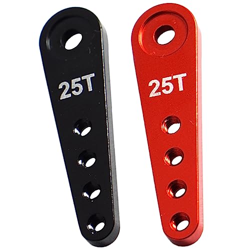 2Pack ShareGoo 25T Metal Servo Horn Extension Long RC Steering Arm Compatible with Futaba Savox Power HD HSP Himoto MG995 MG996 Servos Motor,L37mm