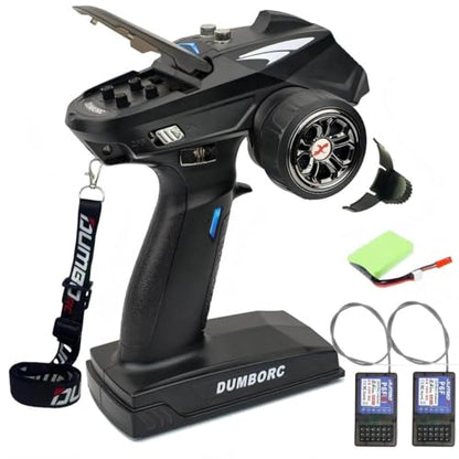 Dumbo rc X6 Radio Transmitter with P6FG and P6F 2 Receivers and Batter/y for Rc Cars Boats Tank Crawler Off-Road Vehicle (X6 with 2 Receivers and Batter/y)