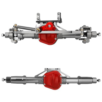 Aluminum Front Rear Complete Axle Set with Enhanced Axle Shaft for Axial SCX10 RC4WD D90 1/10 RC Crawler Upgrade Parts (Titanium)