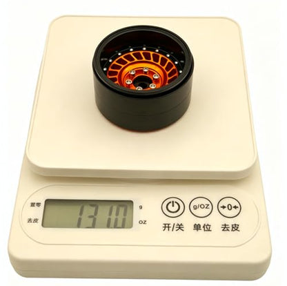 Super Heavy Rc 1.9 Beadlock Wheels Offsets -10mm Rims for 1/10 RC Crawler (Orange Black) XX - color: Orange Black