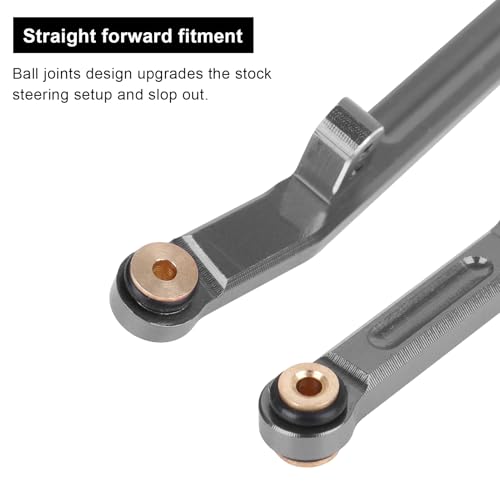 SCX24 Aluminum Steering Links for Axial SCX24 Bronco C10 Deadbolt Gladiator (Gray) - color: Gray