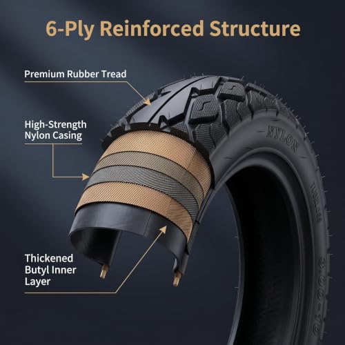10 Inch Electric Scooter Tire, 3.00-10 Tubeless Tire, 8pr 10in Off-Road Non-Slip Wear-Resistant Thick Rubber for Motorcycle, Scooter, E-Bike, Mopeds Tires with 10 Inches Rims, 2PC - size: 3.00-10 Tubeless Tire