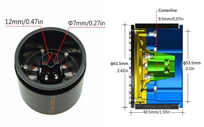200g Super Heavy 2.2 Beadlock Wheels Rims for 1/10 RC Crawler 4pcs (Red Black) - color: Red Black