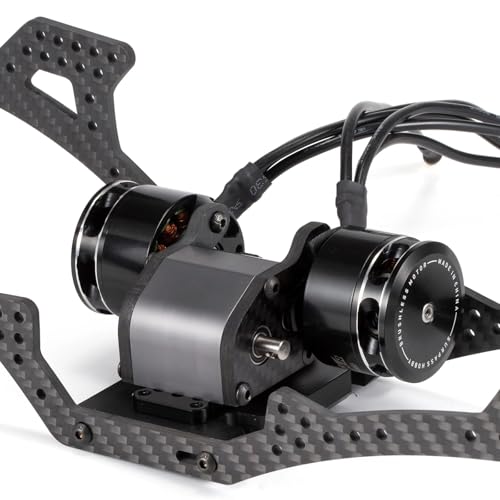 Ultralight Dual Motor Transmission Dig Overdrive Gearbox with Slipper Pad for 1/10 RC Crawler Sporty Cheater Rigs (Gray) - color: Gray