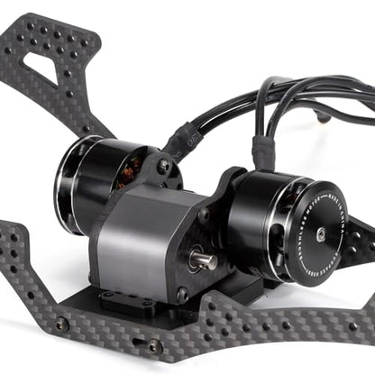 Ultralight Dual Motor Transmission Dig Overdrive Gearbox with Slipper Pad for 1/10 RC Crawler Sporty Cheater Rigs (Gray) - color: Gray